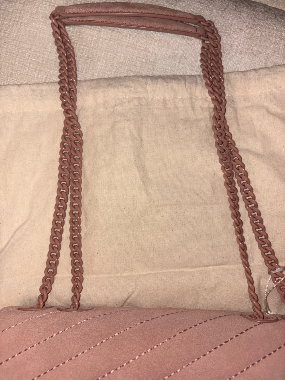 Tory Burch Blush Quilted Suede Chain Crossbody - Picture 8 of 8
